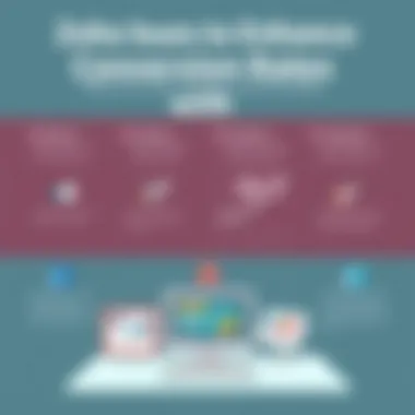 Techniques to Enhance Conversion Rates with Zoho Infographic on boosting conversion rates through Zoho tools