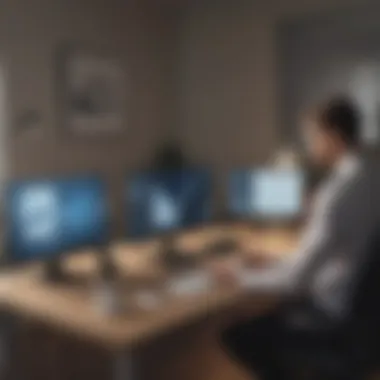 Remote Collaboration with Software Business professionals collaborating remotely with software