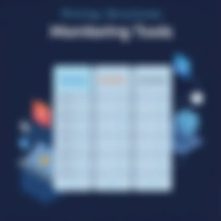 Comparison chart of pricing structures for monitoring tools