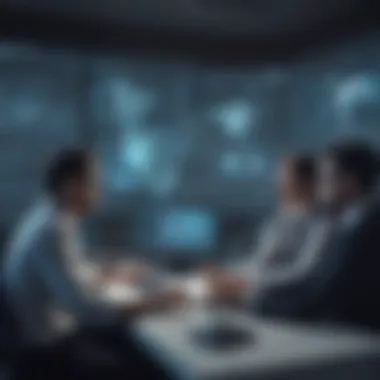 Collaborative Discussion on Cybersecurity Strategies Business team discussing cybersecurity strategies