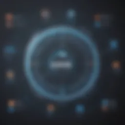 An illustrated diagram showing the core functionalities of alliance management software.