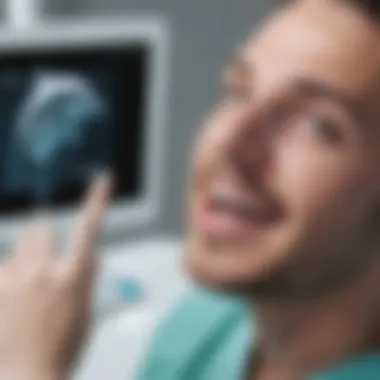 Dental Professional Engaged with Dolphin Imaging Dental professional utilizing Dolphin Imaging Software in practice