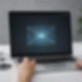 Secure email encryption interface on a laptop screen