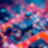 An abstract representation of integration platforms with vibrant colors