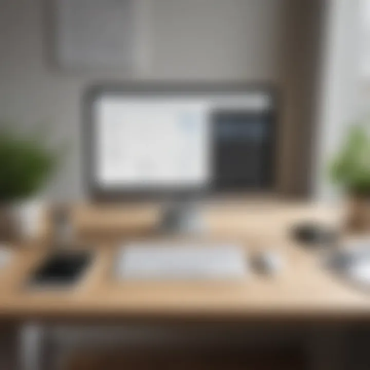 Productivity-focused workspace with digital tools