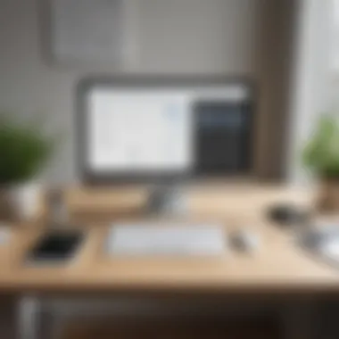Productivity-Focused Workspace Productivity-focused workspace with digital tools
