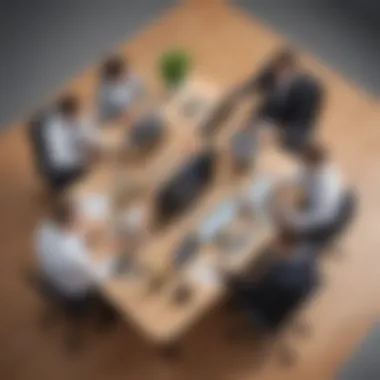 Business Professionals Using AnyDesk on Mobile Business professionals utilizing AnyDesk on mobile devices