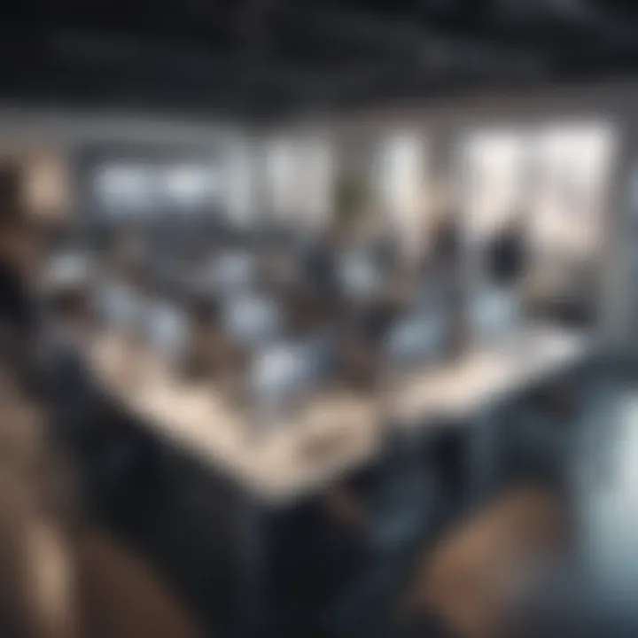 Team collaboration in a modern office environment