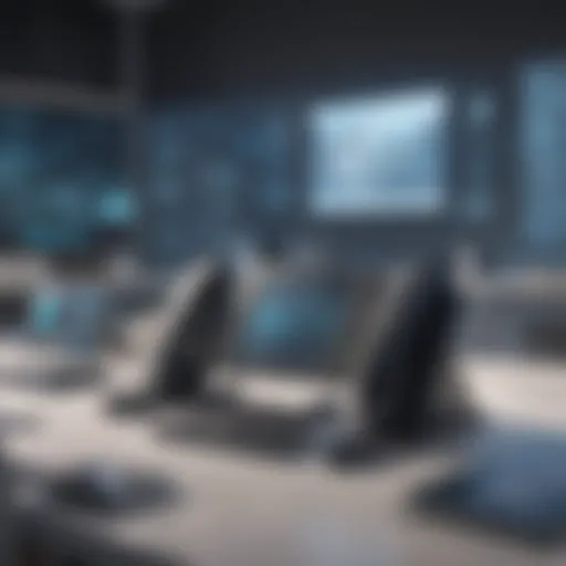 Modern business office showcasing VoIP technology