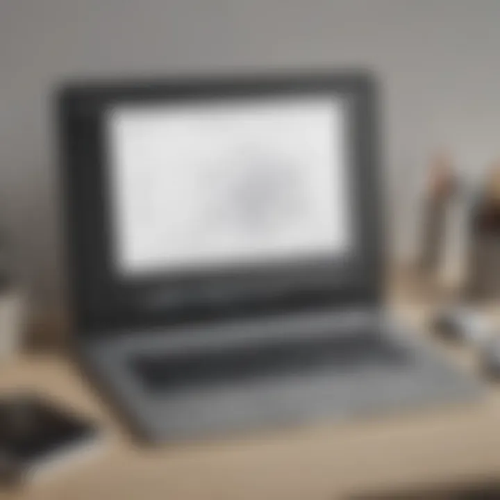 A user-friendly interface of an online drawing tool displayed on a laptop