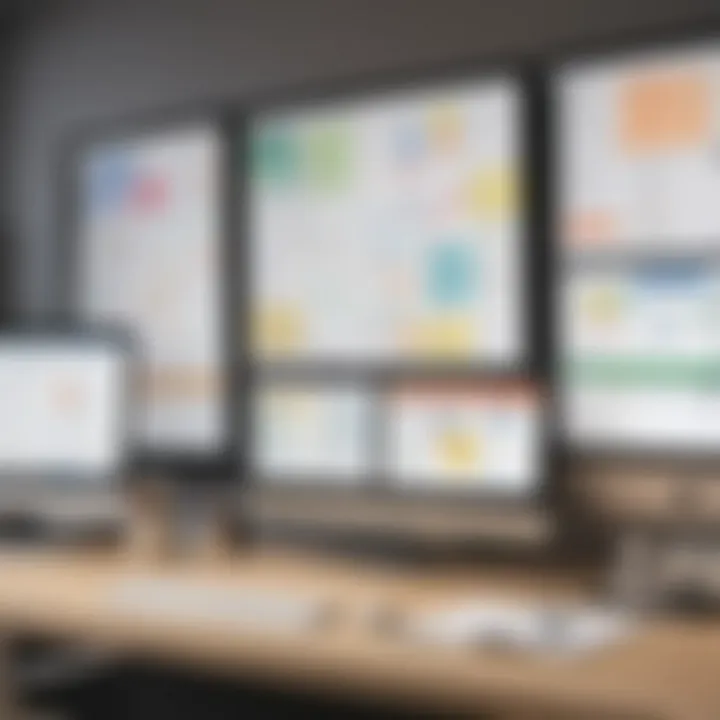 A productivity-focused workspace with Kanban boards displayed