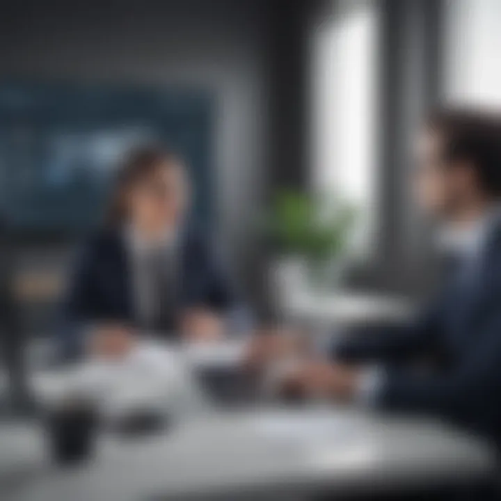 Business professionals engaged in a virtual interview