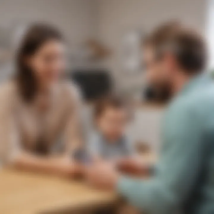 Parents and caregivers exchanging messages through a daycare app