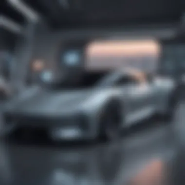 Futuristic Automotive Marketing Technology A futuristic concept of automotive marketing technology