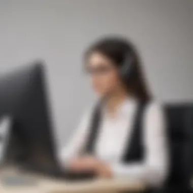 Illustration of customer support interactions for GoDaddy email services.