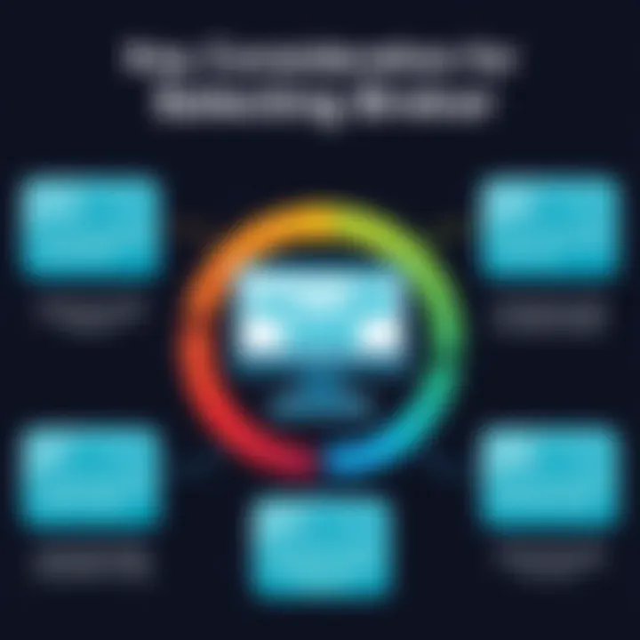 Key Considerations for Selecting Brokers Infographic highlighting key considerations for broker selection