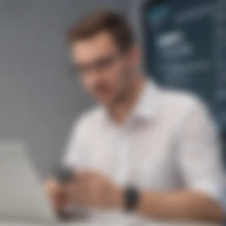 Business professional using Zipwhip for mass texting