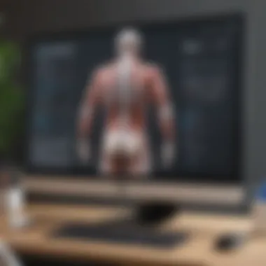 Chiropractic Software User Interface User interface of chiropractic software showcasing key features