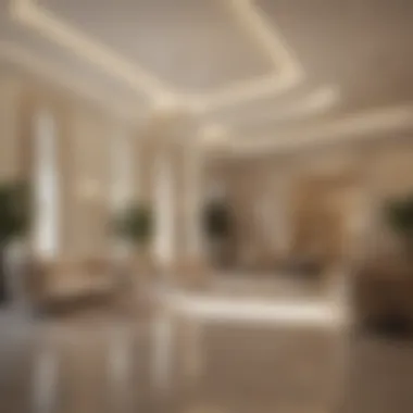 Enhanced Customer Experience in Hotel Lobby An elegant hotel lobby representing enhanced customer experience through technology.