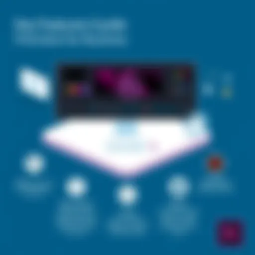 Insightful graphic displaying Adobe Premiere features