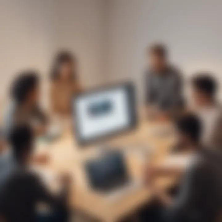 Business team discussing file-sharing strategies using WeTransfer.
