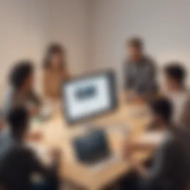 Collaborative File Sharing Strategies with WeTransfer Business team discussing file-sharing strategies using WeTransfer.