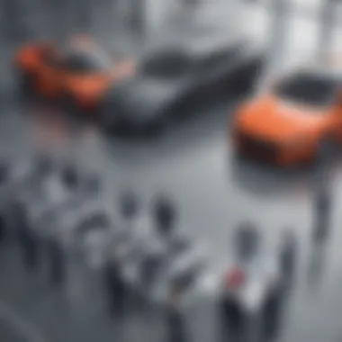 Strategic Marketing Meeting in Automotive Industry A strategic meeting discussing automotive marketing strategies