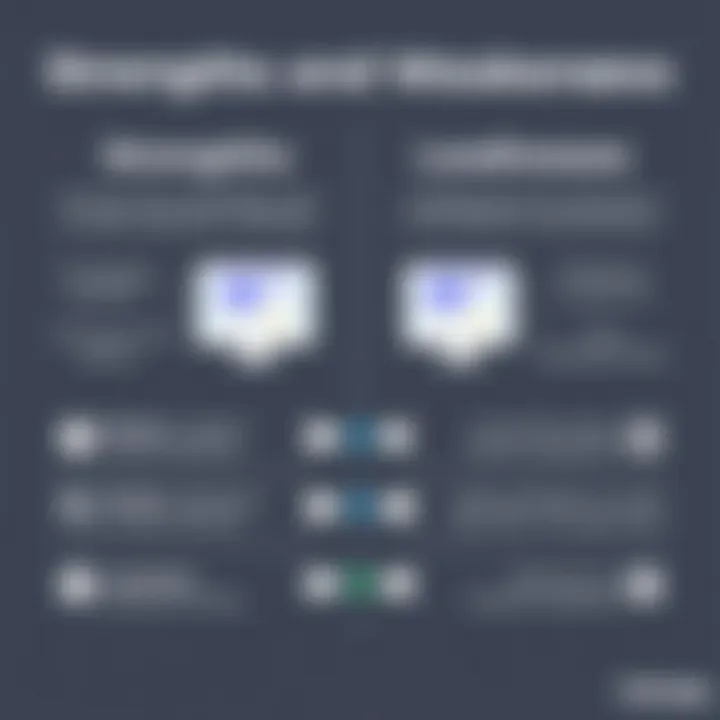 Infographic detailing strengths and weaknesses of Unbounce vs Leadpages.