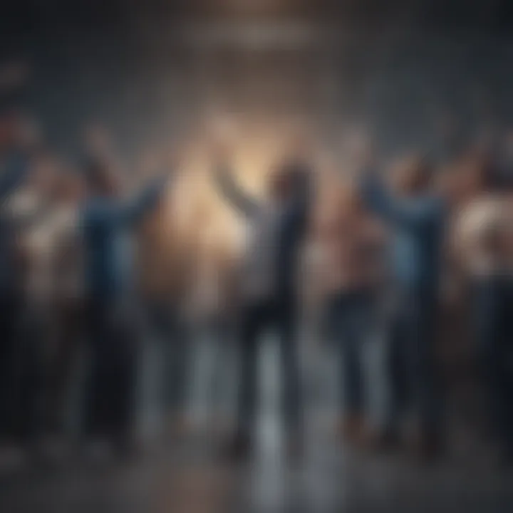 A team celebrating achievements through a virtual platform.