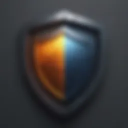 Website security shield protecting against cyber threats