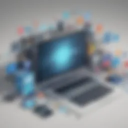 A digital landscape representing social media platforms